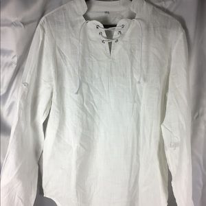 COTTON LINEN TEE, FASHION T-SHIRT, WHITE